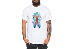 WHYKIKI Goku Blue Aura T-Shirt Nerd in Diversi Colori
