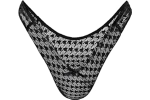 LittleForBig Unisex Hipster Briefs Mesh Houndstooth Thong Pattern Mesh Shaping Tucking Gaff Briefs for Sissies Crossdressers Transgender Individuals