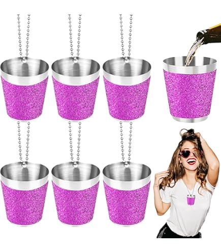 Wisylizv Shot glazen kettingen - vrijgezellenfeest borrelglas | Bridal Summit glazen ketting voor bruids | Herbruikbare lichtgewicht en handige vrijgezellenfeestaccessoires