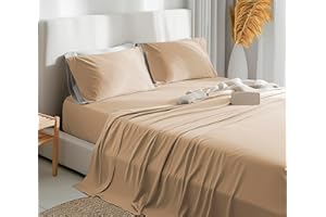 CLARA HOME MILANO Clara Home Set Lenzuola in Puro Cotone Tinta Unita, Made in Italy, Completo con Federe per guanciali (Beige, Matrimoniale 2 Piazze)