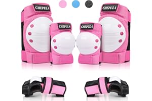 CHEPULA Schoner Inliner Kinder Erwachsene, 6 in 1 Protektoren Set, Verstellbare Knieschoner Ellenbogenschoner Handgelenkschoner, Schützer Schutzausrüstung Schonerset für Skateboard Skate Skiing