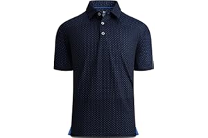 Alex Vando Polo da Uomo Manica Corta con Stampa ad Asciugatura Rapida e Traspirante, per Uomo