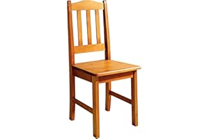 DOGAR Moblit Juego de Dos Sillas Pino Macizo Color Miel Serie Canet Medidas (98.5x42x45) cm (altoxanchoxfondo)