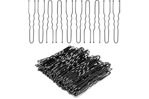Stoutips 100 PCS U Shaped Hair Pins for Buns (Black) - 5 cm/2 Inches Hair Bun Pins/Hair Bobby Pins in an Assorted Box - Kirby Hair Grips & Clips for All Hair Types and Hair Styles