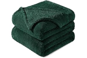 ‎EXCLUSIVO MEZCLA Exclusivo Mezcla Kuscheldecke Fleece Decke für Sofa, Flauschig Kuschelig und Warm Wohndecke Plüschdecke für alle Jahreszeiten, 220 x 240 cm, Dunkelgrün