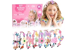 JANGZIIA Kit Accessori Capelli, Unicorno Regalo Bambina 4 5 6 7 8 9 10 11 12 Anni, per La Creazione di Fasce per Capelli Fai, Giochi di Adatto a Femmina