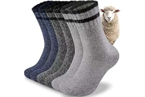 inaWarm Thermosocken Herren, Dicke Warme Wintersocken, Atmungsaktiv Wollsocken Männer für Wandern, Zuhause, Freizeit, Skifahren 3 Paar