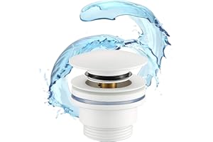 Starbath Plus - Universelles Click-Click-Ventil - Mattes Weiß - Überlauf- und überlaufsicher - Ideal für Badezimmer und Toiletten