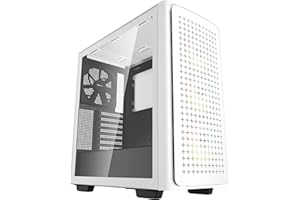 DeepCool CK560 WH, PC Case ATX, Pannello Frontale in Mesh con Flusso d'aria, 3 Ventole ARGB da 120 mm, 1 ventola da 140 mm, I/O Anteriore USB Type-C, Bianco