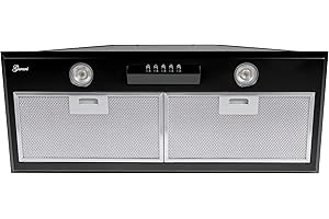 Gurari GCH B 051 70 BL, Einbau Lüfterbaustein/Deckenhaube Einbau Abzugshaube,Dunstabzugshaube 70 cm, Schwarz, 1000m³/h,Abzugshaube, Abufthaube,Umlufthaube