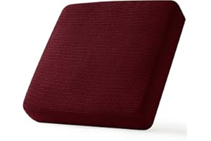 CHUN YI Stretch Sofa Seat Cushion Cover, Fitted Sofa Couch Cushion Covers Furniture Protector, Replacement for Individual Cushion Checks Jacquard Sofa Seat Furniture Cover(1 Seater,Wine Red)