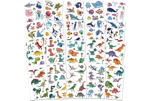 ZYCBERNOI Temporary Tattoos for Kids, 20 Sheets Kids Temporary Tattoos - Waterproof & Long Lasting, Party Bag Fillers, 250+ Designs for Boys Girls, Party Favors, Birthday Gifts, Creative Play (Dinosaur)