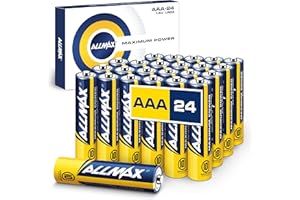 ALLMAX BATTERY Allmax AAA (LR03) Maximum Power Alkaline Triple A Batteries (24 Count) – Ultra Long-Lasting, Leakproof Design, 10-Year Shelf Life, Maximum Performance (1.5V)