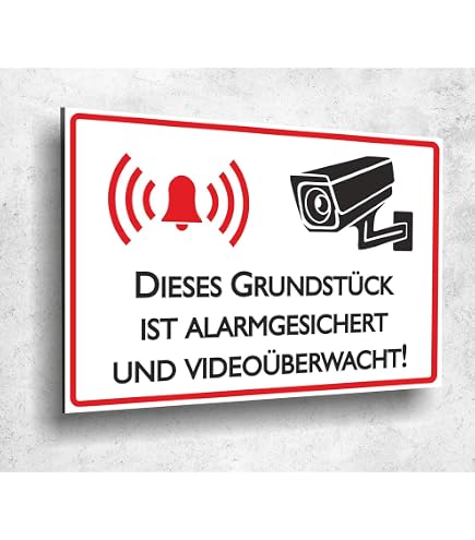 Melis-Folienwerkstatt „Videoüberwachung“ Schild – 45x30 Cm, 3 Mm Hartschaum, Mit Bohrlöchern
