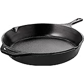 KICHLY 30.5 cm Pre-Seasoned Cast Iron Skillet Frying Pan with 2 Handles for Ease of use, Induction Compatible Cookware for In