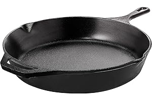 KICHLY 30.5 cm Pre-Seasoned Cast Iron Skillet Frying Pan with 2 Handles for Ease of use, Induction Compatible Cookware for Indoor & Outdoor Use (12 Inch, 30.5 cm, Cast Iron Pan, Induction Compatible)