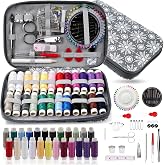YUMILI Floral Pattern Sewing Kit, Portable Sewing Supplies for Home, Travel, Accessories Set for Beginners, Sewing Set with Z
