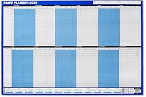 Morgan's Direct - 2026 Staff Year Planner Wall Calendar – Up to 40 Staff Members, Large Double-Sided Dry Wipe Wall Planner for Office, Holiday & Leave Management