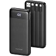 Batterie Externe 20000mAh Blanche Avec 4 Câbles Intégrés - Power Bank USB C Mince