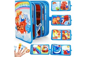 GSrenyu Busy Book for Toddlers Age 1-3,3D Noah's Ark Busy Book,18-in-1 Interactive Sensory Busy Board,Toddler Activity Book,Travel Toys for Toddlers 1-3+ (Noah's Ark)