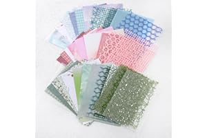Jeffdad 45Pcs A5 Scrapbook Textured Paper Mix Mesh Fabric Mulberry Paper for Scrapbooking, Junk Journals, Journaling Supplies, DIY Paper Craft Supplies