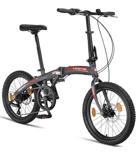 klapprad mit scheibenbremsen PACTO Two 20 Zoll Schnelles Faltsystem (10 Sek), Aluminiumrahmen, Leichtgewicht (13KG), Shimano 6 Gänge, Doppelscheibenbremse und LED-Licht (Schwarz) Sport & Freizeit regal Style:Splash Cyan Magenta Clear Black Strick-Handschuhe für Herren online