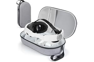 Pulchra Funda de Gran Transporte rígida Estuche Protectora, Compatible con Meta Quest 3/2, Oculus Quest 3/2, Auriculares PICO4 VR Accesorios, Viajar Bolsa de Almacenamiento para el hogar