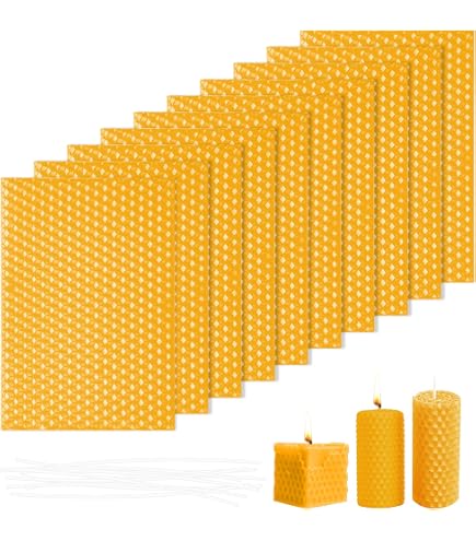 Kit Candele In Cera D'api Naturale, 10 Fogli + Stoppino, Fai Da Te Per Bambini E Adulti, Attività Creativa - 2