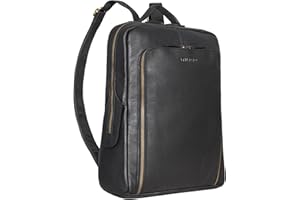 STILORD 'Daniele' Biznes Plecak Skórzany Mê¿czy¼ni Kobiety 13 Calowy Laptop Plecak Skórzany Du¿y Mens Womens Travel Backpack Vintage Hand Luggage, Kolor:czarny