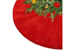 KONVINIT Falda de Árbol de Navidad Roja - Peluche Cubre Pie y Tapete para Árbol - Manta y Accesorios - 78cm/90cm/122cm
