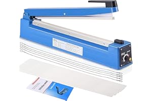 APSTOUR Heat Sealer, Plastic Bag Sealer, Impulse Heat Sealer, Tabletop Impulse Sealer, Manual Bags Sealer, Heat Sealing Machine,for Plastic Bags PE PP Bags & 5 Extra Replace Element Grip (400mm)