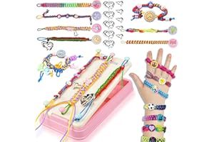 SBWBZB Hand Rope Braider Set Kit Friendship Bracelet Kit for 5 6 7 8 9 Year Old Girls DIY Hand Rope Braider Set Hand Rope Braider Kit for 5-9 Year Old Girls Birthday Gifts Present Age 6 7 8 9