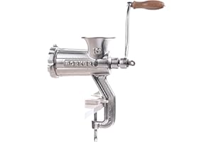 ‎PORKERT Porkert Fleischwolf manuell Größe 8 aus hochwertigem Gusseisen, für den Haushalt, mit Messer und Lochscheibe Ø 4,5 mm