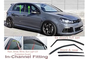 AC WOW 4x Deflettori del Vento Compatibili con VW Golf 6 Mk6 5-porte 2008 2009 2010 2011 2012 2013