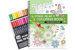 ASTEN Libro da colorare per adulti per donne: libro da colorare per adulti relax con 36 colori Mrakers, libro da colorare a spirale antistress con 30 motivi inclusi mandala floreale ispiratore, regalo per
