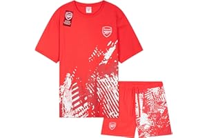 Get Trend Mens Pyjamas Set Short PJs Soft Breathable Nightwear Sleepwear Cosy Summer Lounge Set Football Gifts for Men