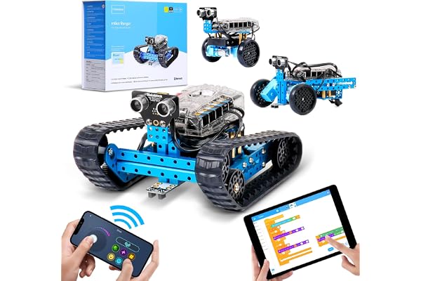 Makeblock mBot Ranger Kit Robot Programmable, Jouets Robotiques d'apprentissage de Codage Avancé, Jouets Éducatifs STEM, 3 Formulaires Prédéfinis, Bâtiment de Bricolage, Bluetooth