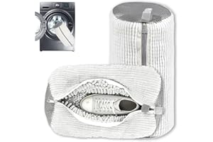 NXPUXP 2 Pcs Schuhwaschbeutel Waschmaschine,Schuhe Waschbeutel Sneaker,Anti-Verformung Sneaker Waschbeutel,Perfekt für Schuhschutz (Weiß)
