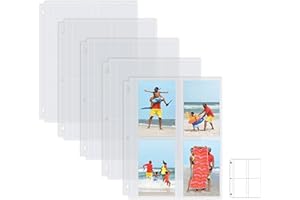 Better Office Products 3.5 x 5 Inch Heavyweight Diamond Clear Photo Album Refill Sheets, 4-Pocket Top-Loading, 50 Pack (400 Photos)