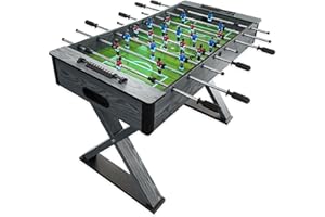 VIAVITO FT400 4ft Compact Football Table, Adult, Kids Foosball Family Game Indoor 2v2 Multiplayer Soccer Table for Home Games Room; with 4 Balls, 16mm Easy Grip Rods, Ball Return, Extra Thick Coating