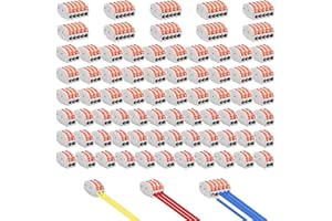 Qetlavee 70pcs Kabelverbinder,Kabelklemmen Elektro Lüsterklemmen mit Betätigungshebel,4mm² Leiter Klemme Verbindungsklemme Können Frei Kombiniert Werden für Feste Kabe 3 Leiter