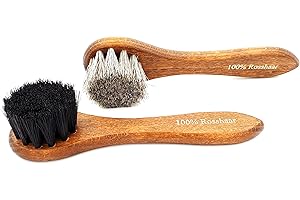 DELARA Deux brosses à Cirage de Haute qualité en Bois avec CRIN Doux, pour l'application de Cirage sur Les Chaussures, Sacs, etc. en Cuir Lisse - fabriqué en Allemagne