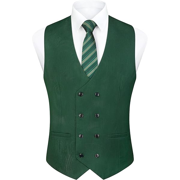 HISDERN Herengilet, formeel, casual, klassiek, V-hals, effen kleur, gilets voor mannen, UK bruiloft, feest, zakelijk katoenen pak, vest met zakken, XS-4XL, Rood, XXL