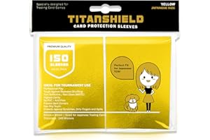 TitanShield (150 pochettes/jaune) Petite taille japonaise pour cartes à collectionner Yu-Gi-Oh, Cardfight!! Vanguard et plus encore