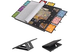 Lavievert 2000 Piece Tilting Jigsaw Puzzle Board with 8 Colored Drawers, Adjustable Lightweight Felt Puzzle Boards with Stand & Cover, Foldable & Portable Jigsaw Table with Storage for Adults