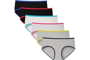 INNERSY Mutande Ragazza Adolescenti in Cotone Morbidi Slip Vita Media Intimo 10-16 Anni Pacco da 6