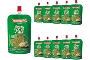 MADAMA OLIVA, Paté di Olive e Carciofi, Ottimo da Spalmare su Crostini Caldi, per Accompagnare Aperitivi e Farcire Bruschette, 100% Made in Italy, 10 Buste Squeeze 110 gr