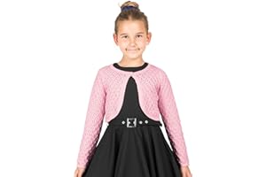 BlackButterfly Bambini Manica Lunga Bolero in Maglia a Punta Ragazze Cardigan