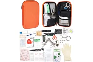 Hodzeed Outdoor Emergency Survival Kit, Survival Gear Complete Kit with Compass Bandage Blanket Flashlight Essentials for Climbing Camping Hiking Hunting Fishing