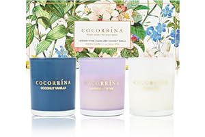 Cocorrína Scented Candles Gifts Set for Women, 3 x 88g Scented Candles in jar SOYA Wax Candle for Mother's Day, Christmas, Birthday, Aromatherapy(Lavender Thyme/Clean Linen/Coconut Vanilla)